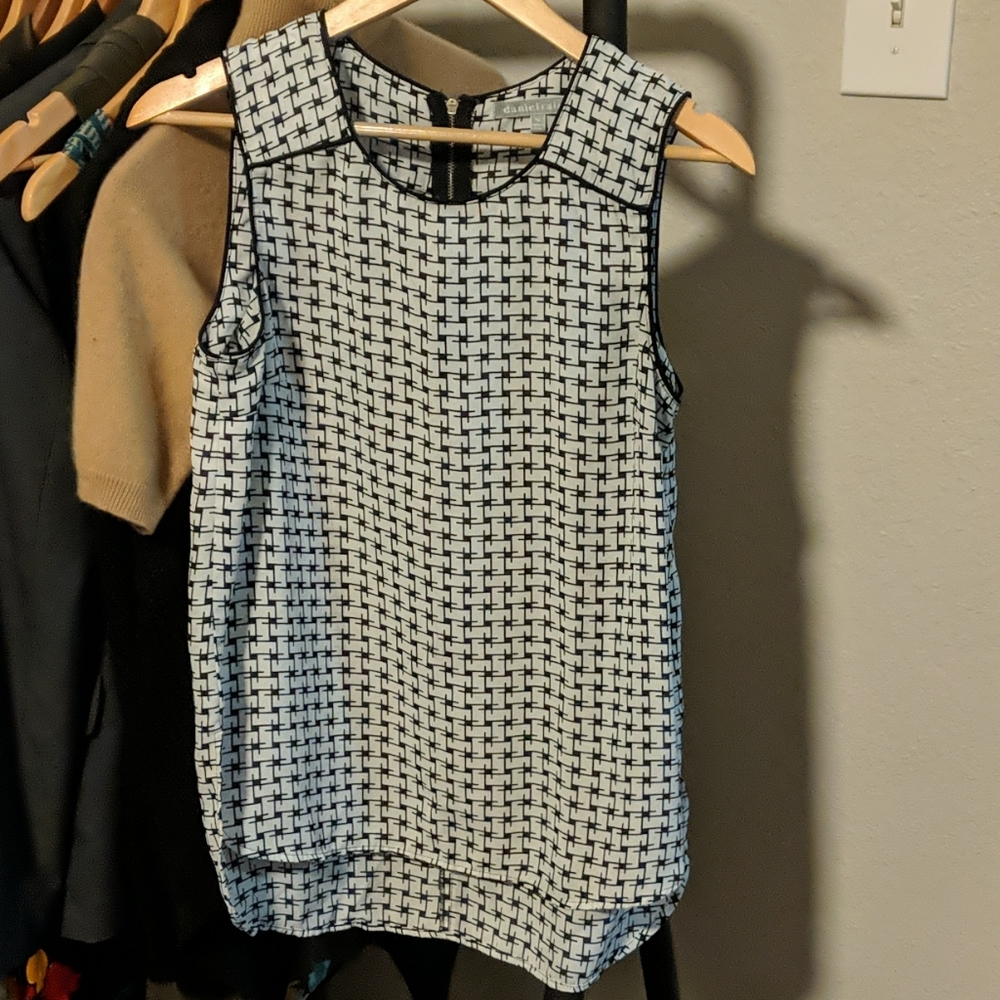 Black and white blouse